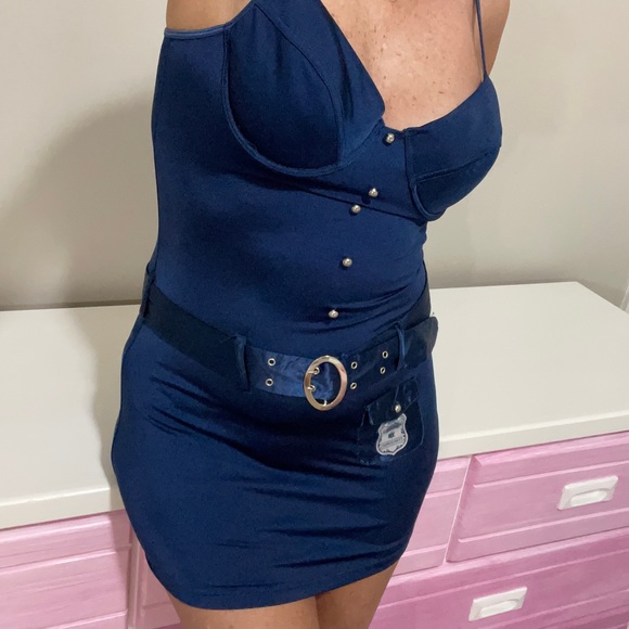 Costume/ Sexy Police Sergeant Costume Dress M - Picture 4 of 14